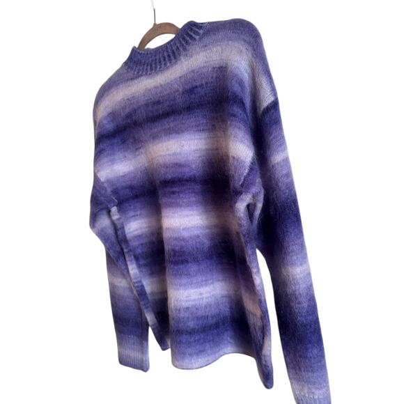 ACNE STUDIOS Ombre Stripe Mohair Wool Sweater Purple NWOT Size XS Stretch - Picture 3 of 6